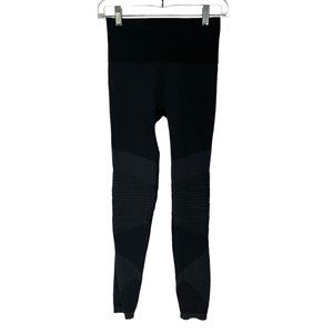 Spanx Look At Me Now Very Black Seamless Pull On Moto Leggings Small S